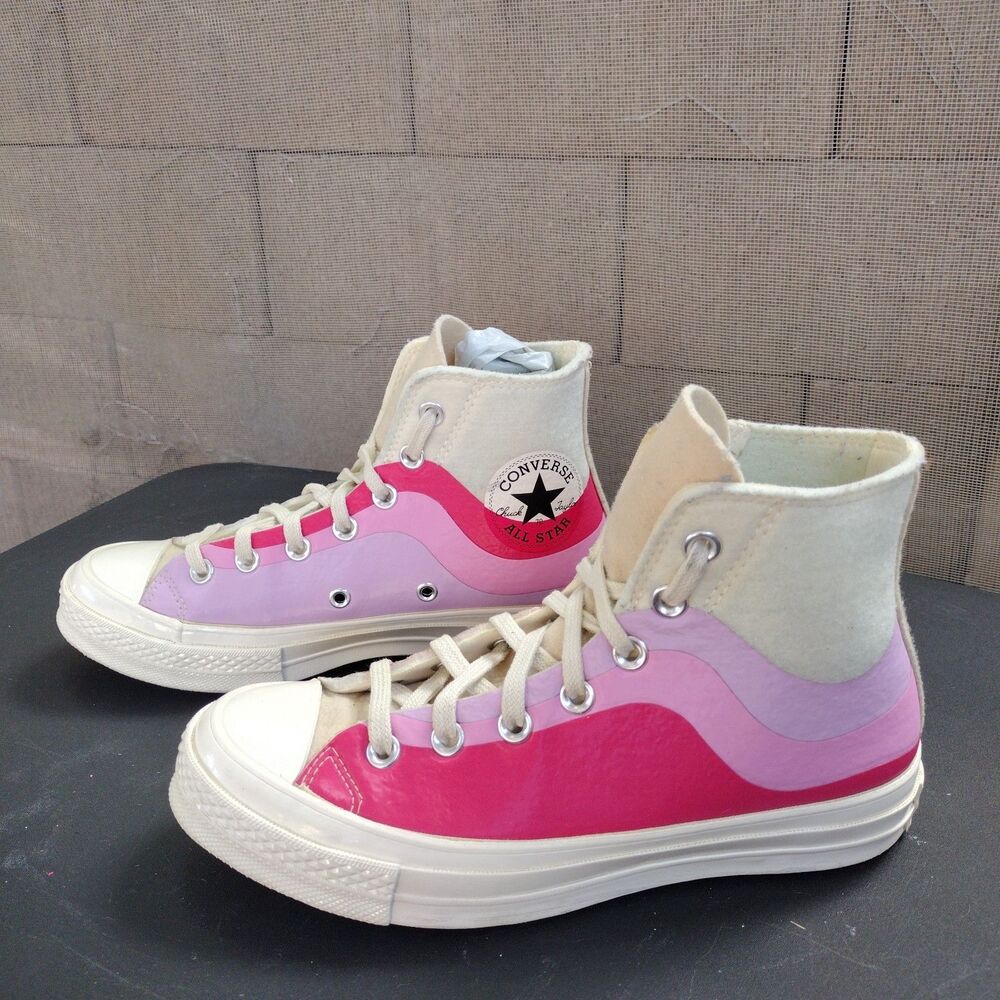 Converse Chuck 70 Hi Thermo Felt Sneakers Womens Size 6.5 Cream Pink Athletic